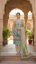 Shimmer unstitched suit with beadswork