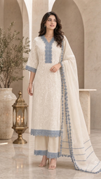 Pure lucknowi apple jute gpo unstitched suit