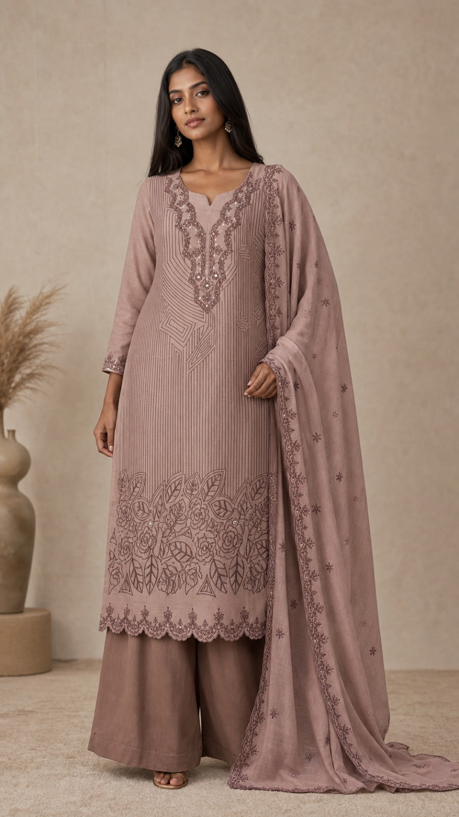 Maal chanderi embroidery cutwork dupatta unstitched suit