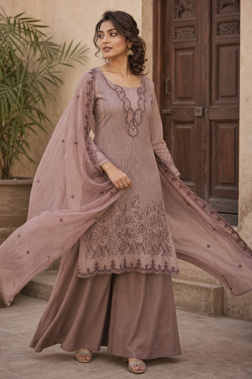 Maal chanderi embroidery cutwork dupatta unstitched suit