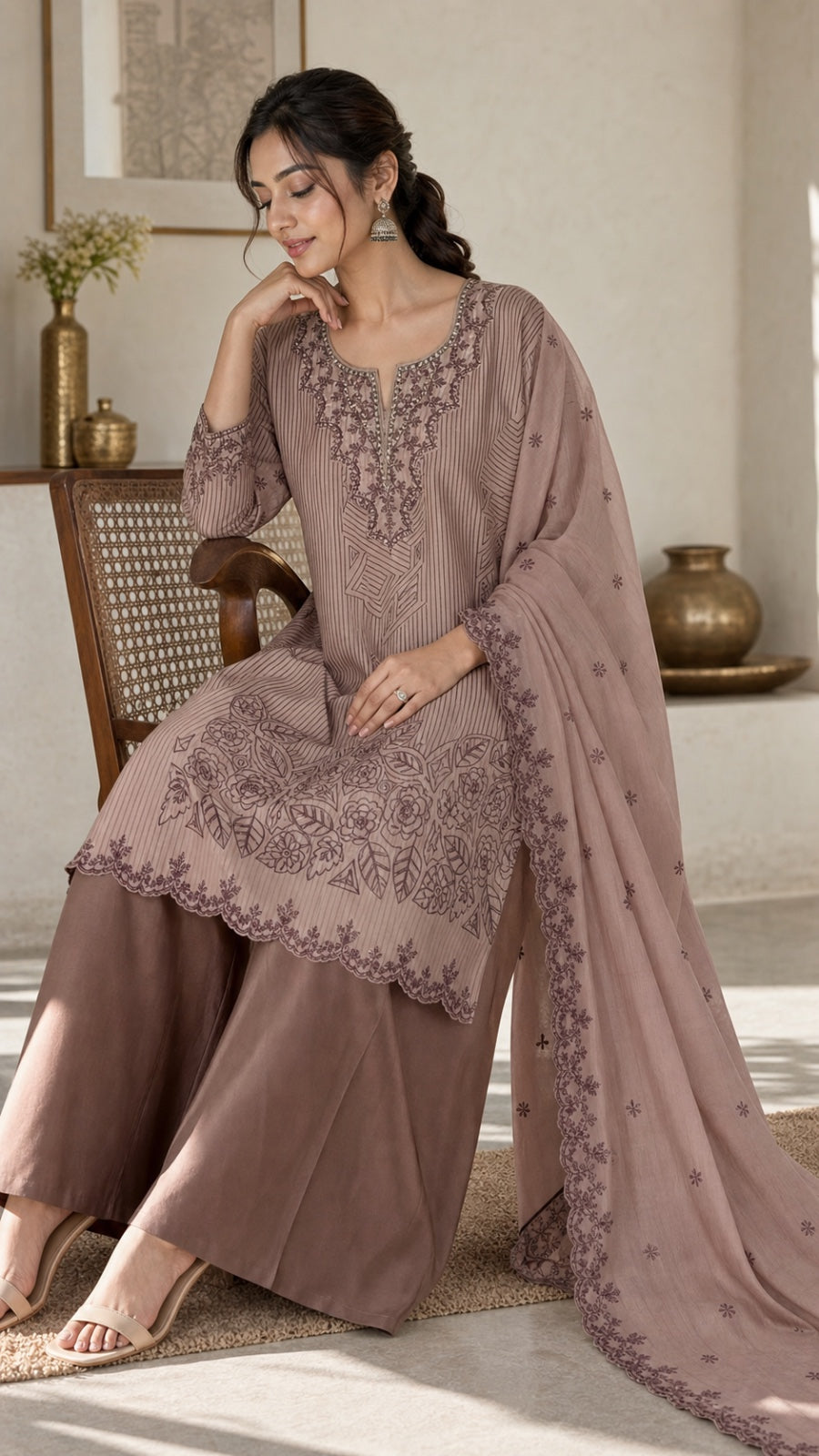Maal chanderi embroidery cutwork dupatta unstitched suit