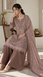 Maal chanderi embroidery cutwork dupatta unstitched suit