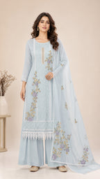 Cotton imported laces with cutwork dupatta unstitched suit