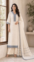 Pure lucknowi apple jute gpo unstitched suit