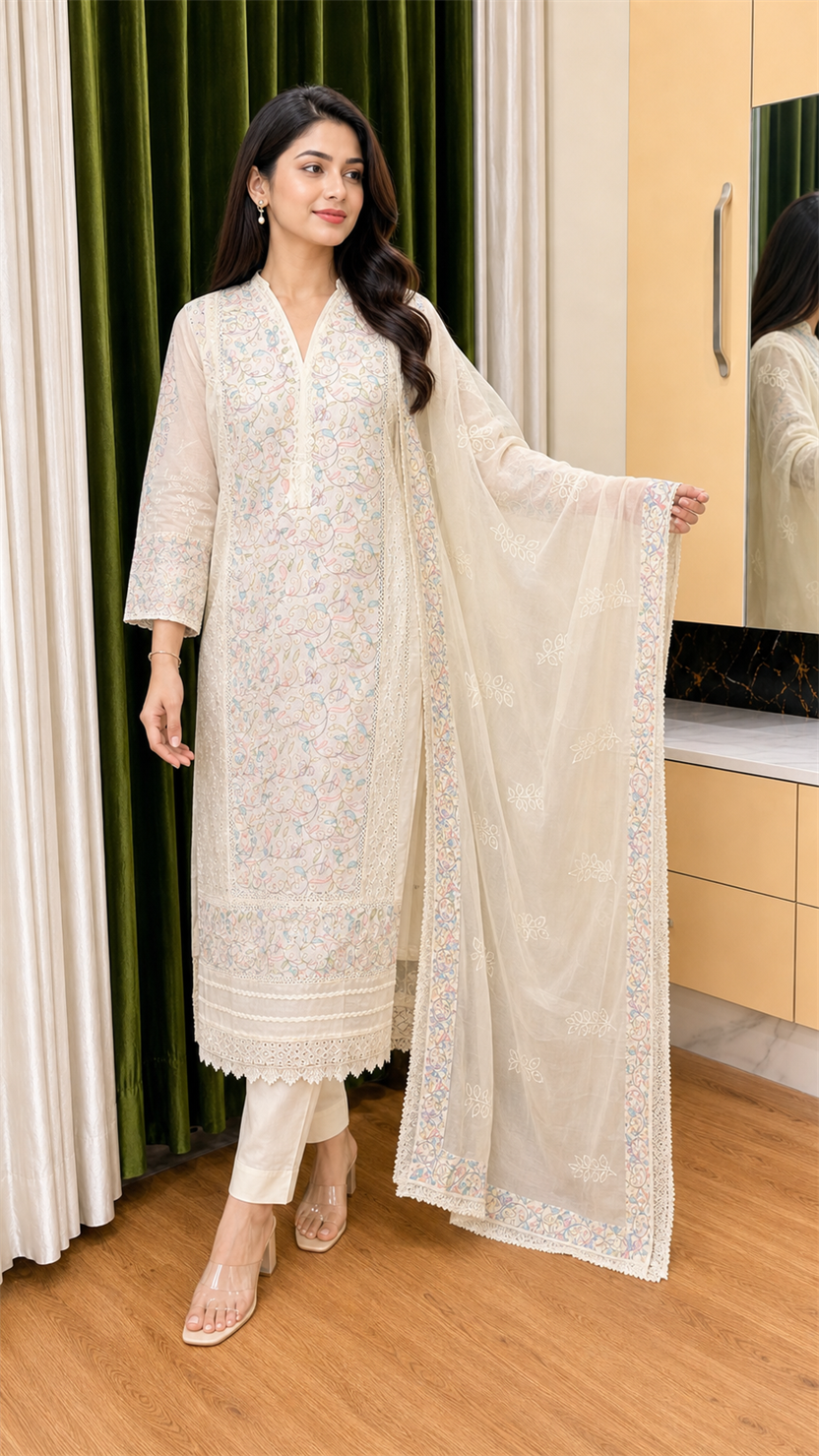 Kora Cotton Solo Unstitched Suit