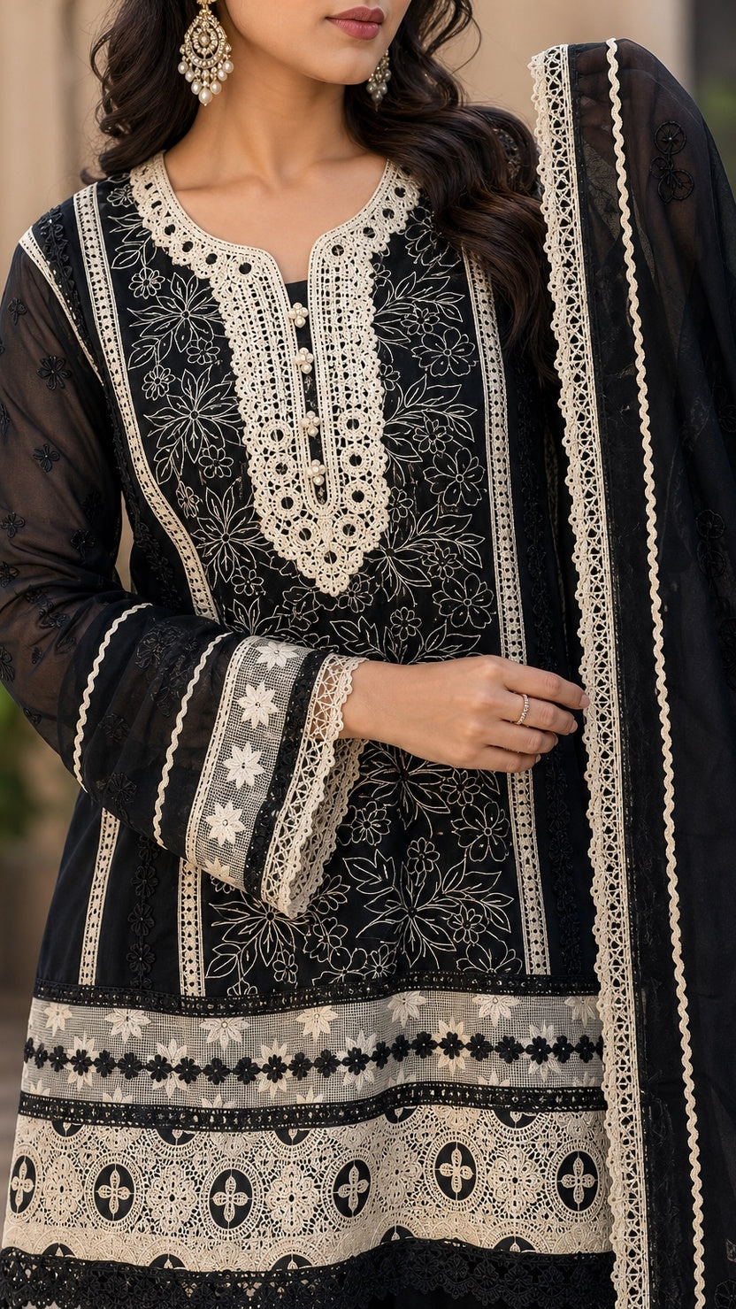Cotton Pakistani with work unstitched suit
