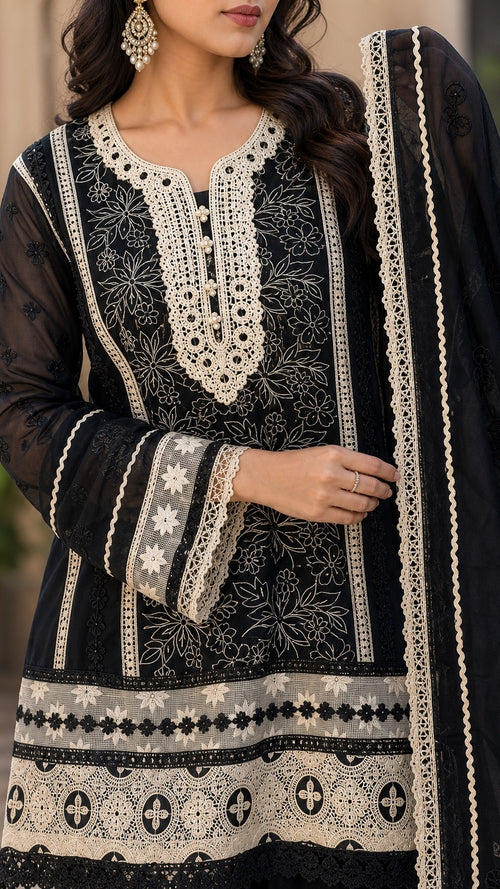 Cotton Pakistani with work unstitched suit